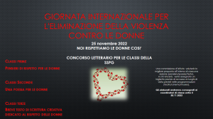 Giornata internazionale per l'eliminazione della violenza contro le donne